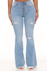 So Vain Flare Jeans - Light Blue Wash Ins Street